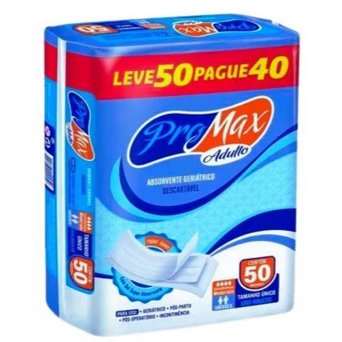 Absorvente Geriatrico PROMAX adulto com 50 unidade