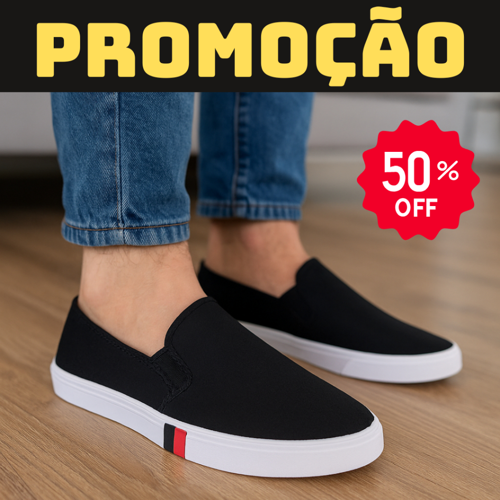 Sapatenis Masculino Iate Casual Slipon Sem Cadarço Lona Tenis Alpagarta Mule Social Eventos
