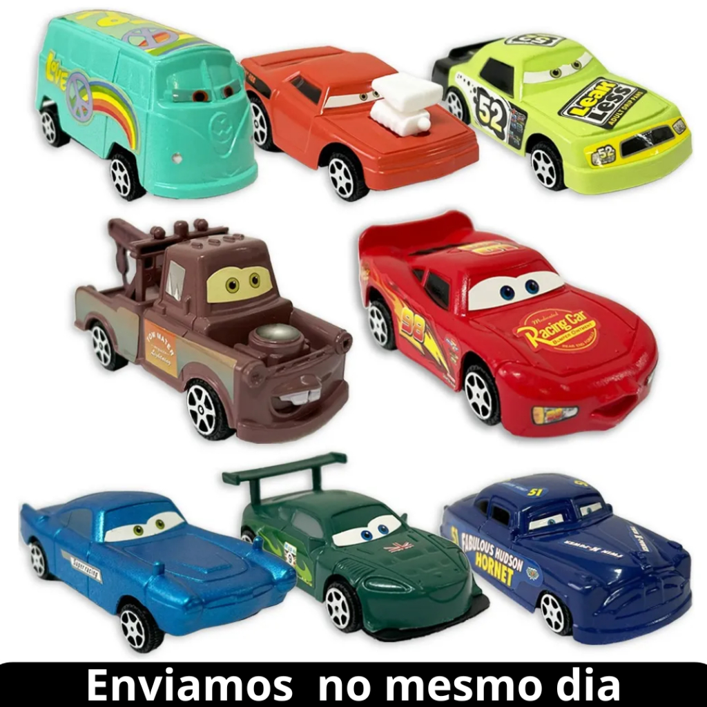 Carros Relâmpago Coleção Macqueen Kit 8 ou 6 Carrinhos  Filme Carros 3 Brinquedo infantil – Enviamos