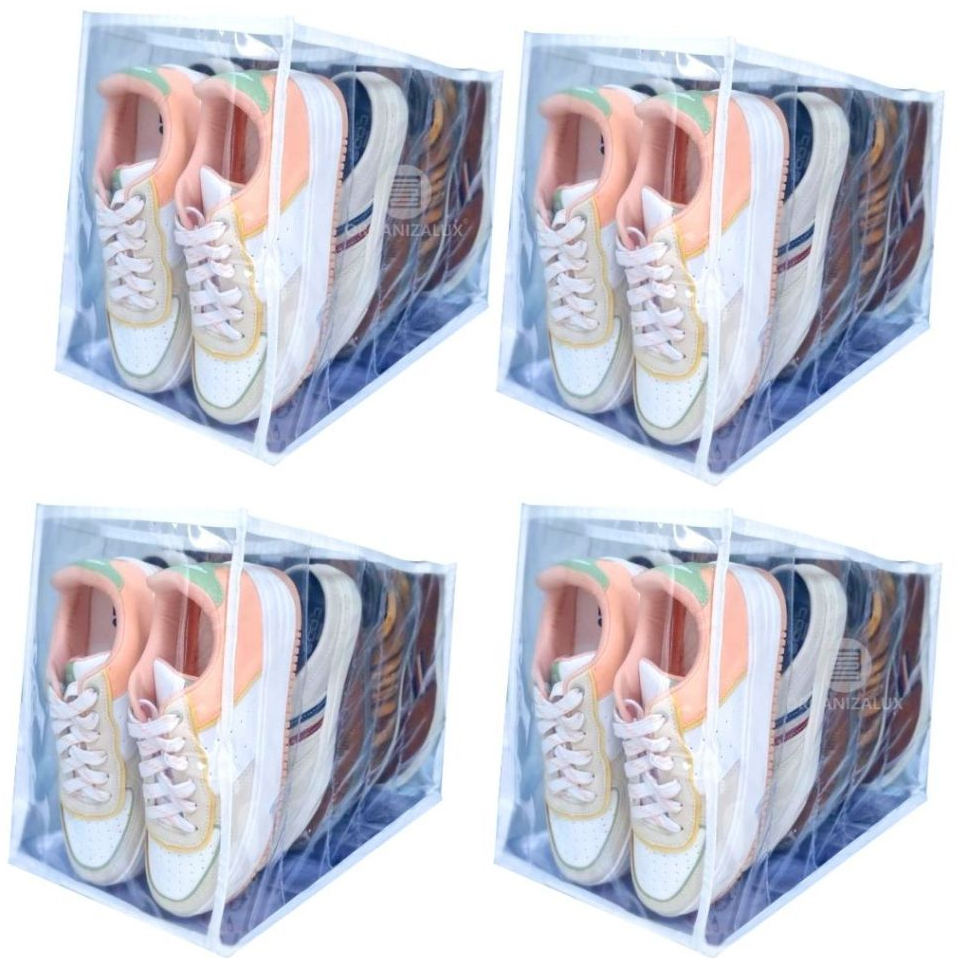 Kit 4 Sapateira/organizador de sapatos transparente com 5 nichos – ORGANIZALUX