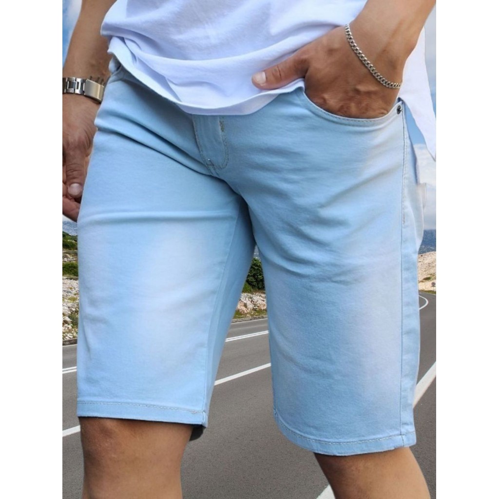Bermuda Jeans Shorts Masculinos Alta Qualidade Com Elastano Sport Loja de Fábrica
