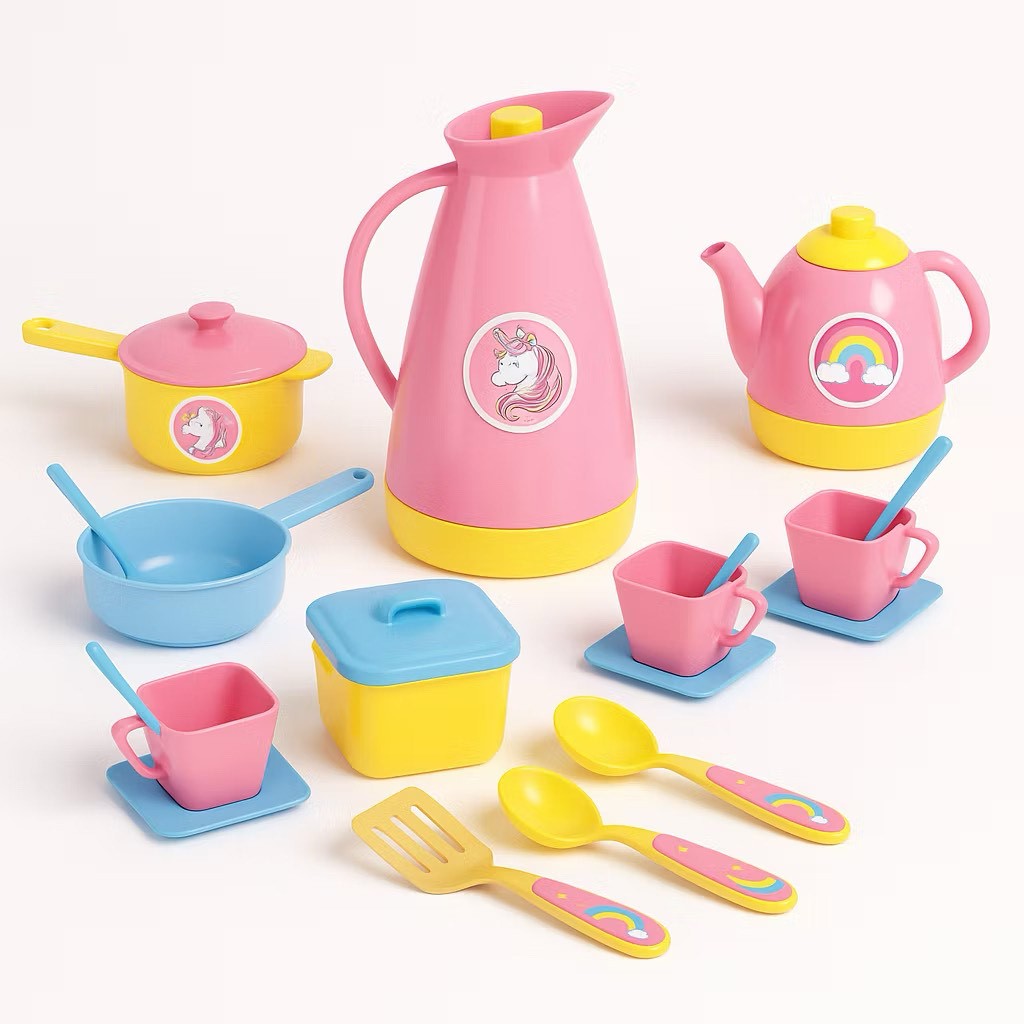 Kit Cozinha Brinquedo Infantil Unicórnio Café + Panelas – Envio Imediato – Samba Toys