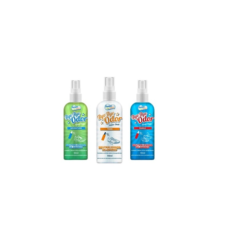 Bye Bye Odor – Tchau Chulé- Kit 3  unidades
