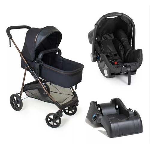 kIT Carrinho De Bebê Napoli + Bebê Conforto E Ba