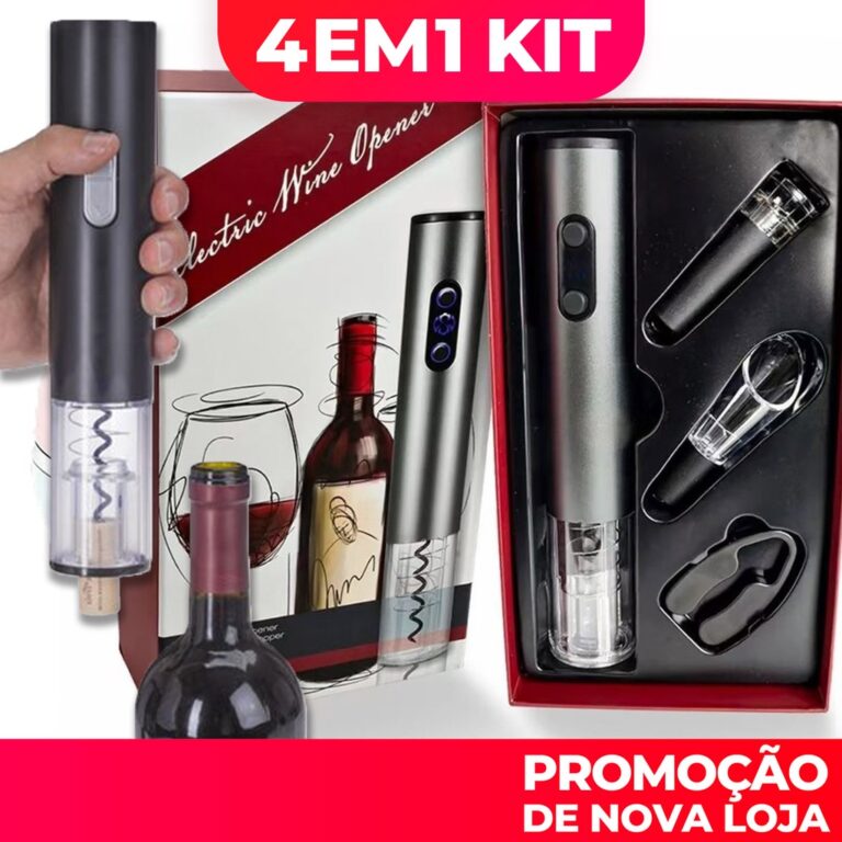 Kit Abridor De Garrafa De Vinho Automático Saca R