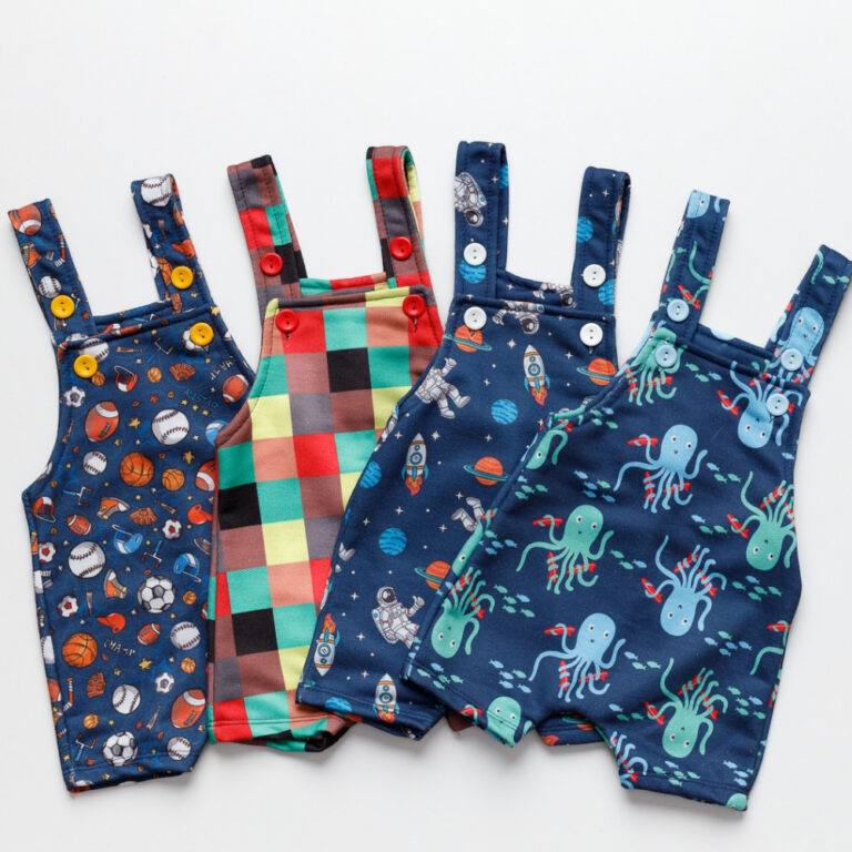Kit 4 Jardineiras de bebê verão menino com camis