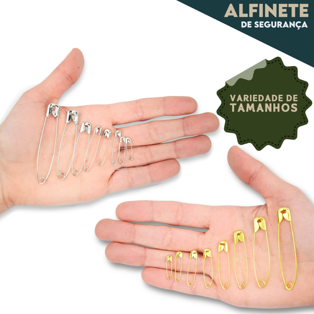 Alfinete de Segurança Ouro/Prata – Pacote com 100/50 Unidades – AV