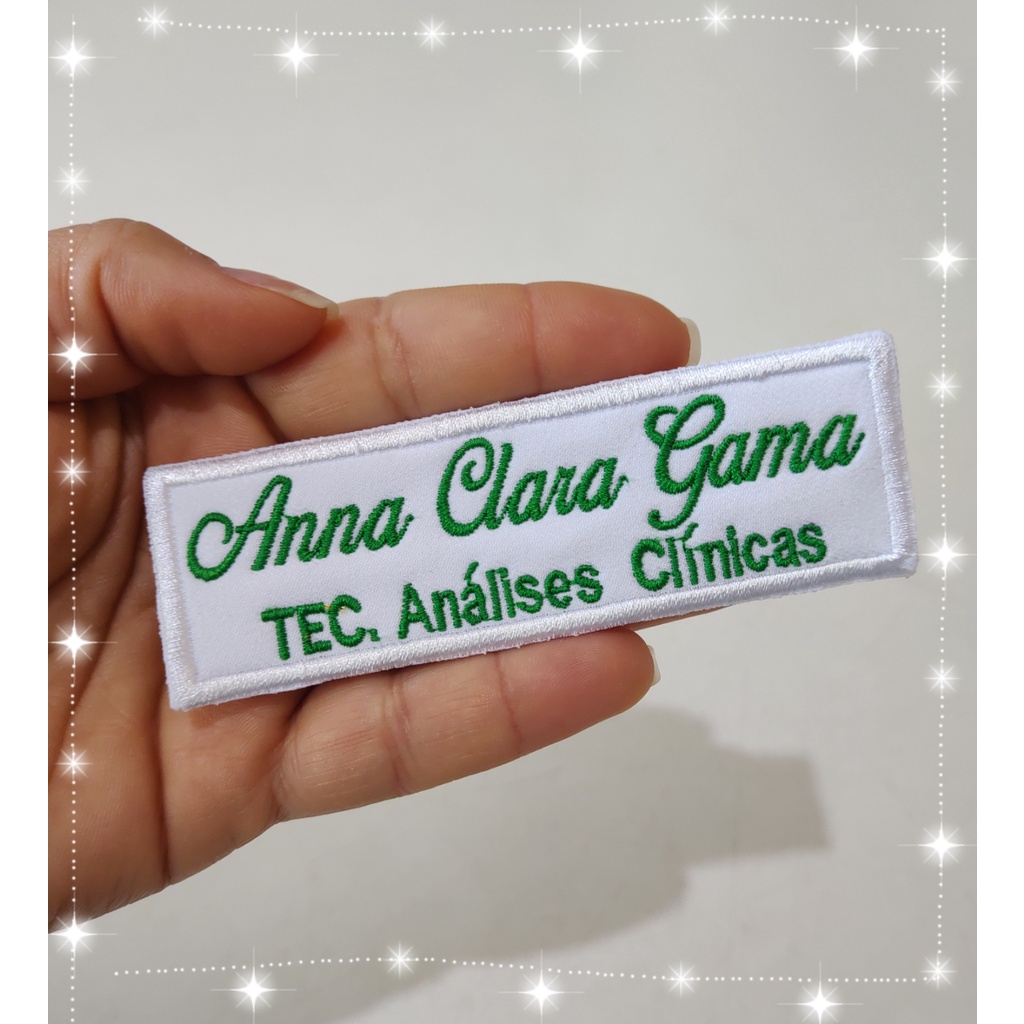 Seu Nome para Jaleco patch Termocolante em Bordado- 1 unidade / ( esse link é só o seu nome, NÃO VAI