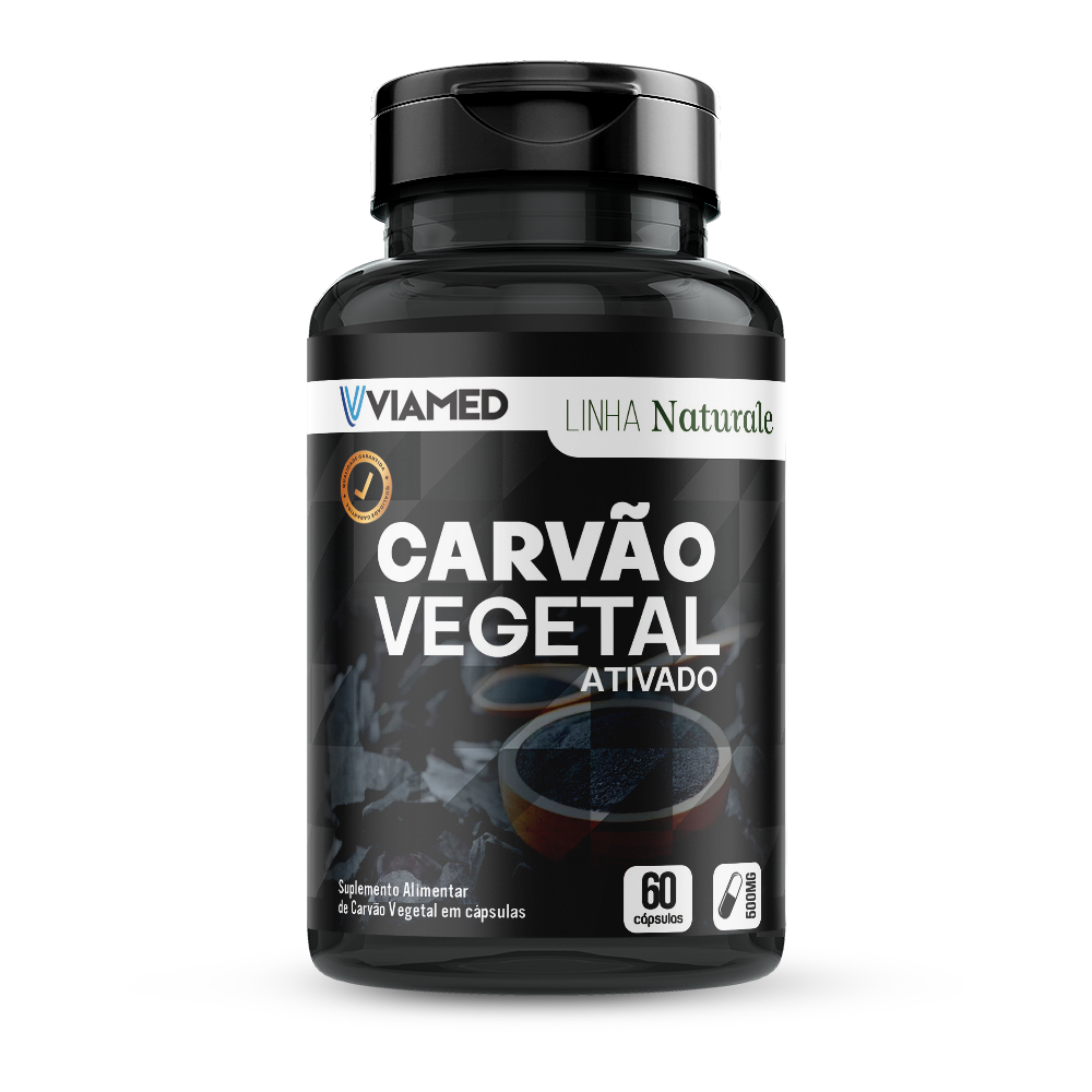 Carvão Vegetal Ativado 60 Cápsulas 500mg Natural