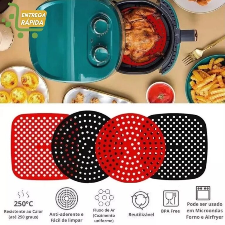 Tapete Air Fryer Protetor Silicone universal serve
