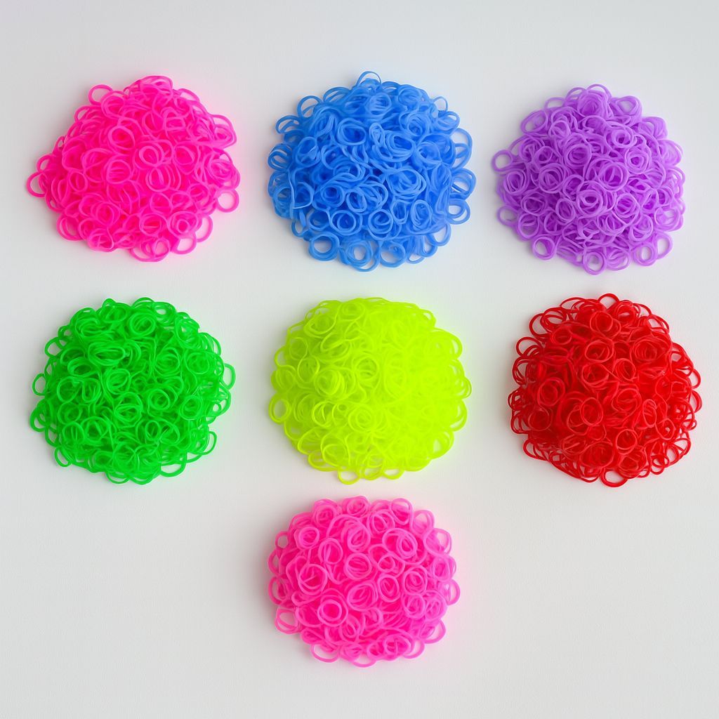 Kit 1.000 Elástico Pet Shop Silicone Colorido Grossinho Cabelo Infantil Pulseira Penteado Banho e To