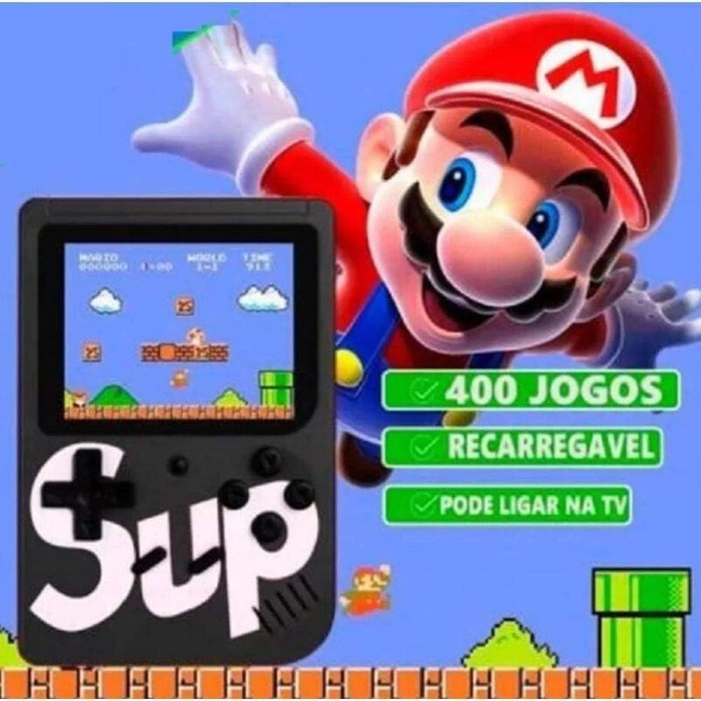 Mini Vídeo Game Nintendo Vídeo Portátil 400 Jogos Sup Retrô Clássicos Antigos Anos 80 com Controle P