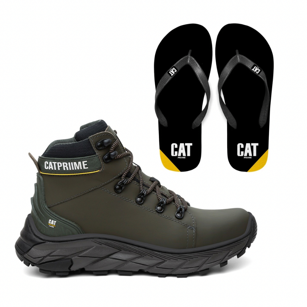 Bota Coturno Cano Baixo Segurança + Chinelo Envio Rápido Com C.a 47751