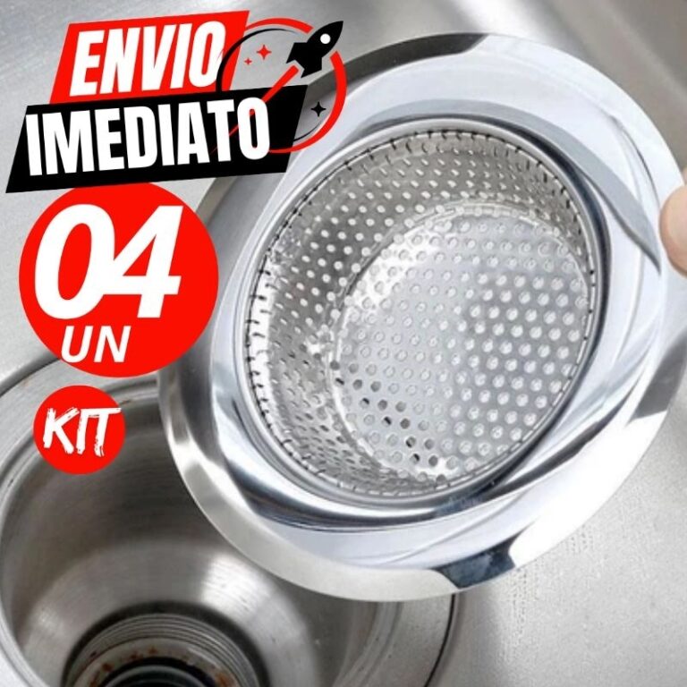 Jogo 4 Ralinho Para Pia Cozinha Cuba 100%Inox 9Cm 