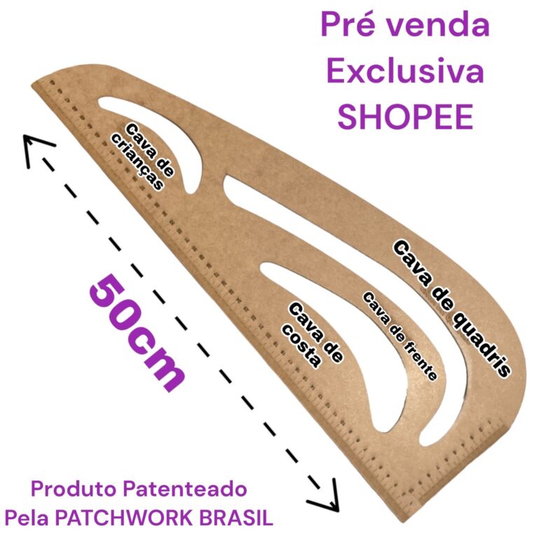 Régua Curva De Corte 6 em 1 E Costura Com Cava Or