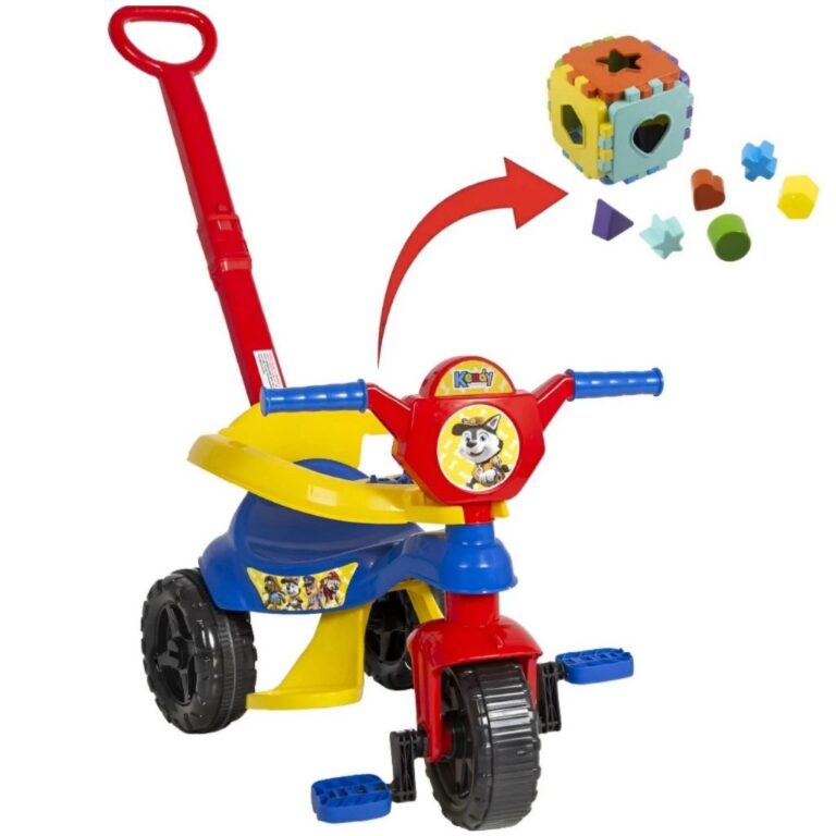 Motoca Triciclo Infantil Kendy + Cubo Menino e Men