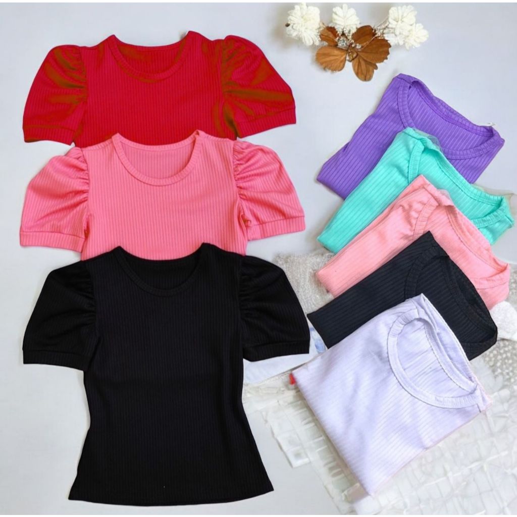 Kit 3 blusinha manga curta infantil menina manga princesa CORES SORTIDAS