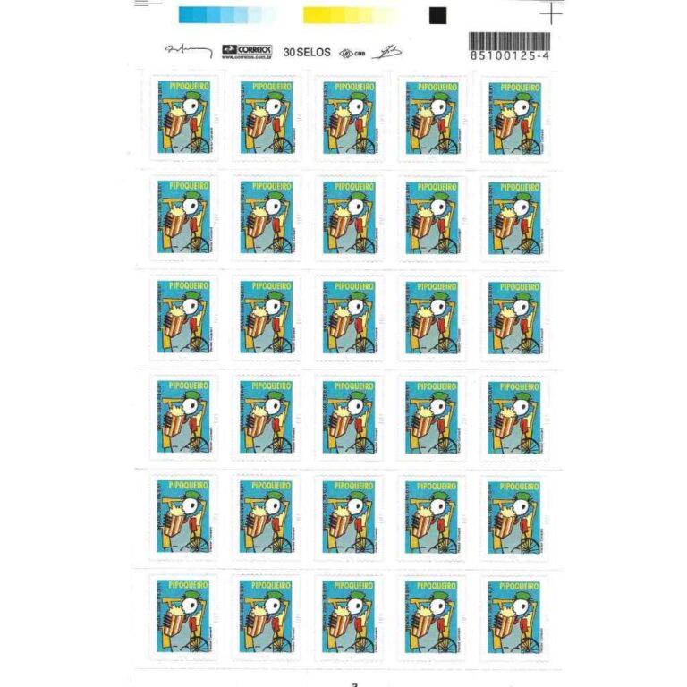 Cartela com 30 selos carta social (pipoqueiro)