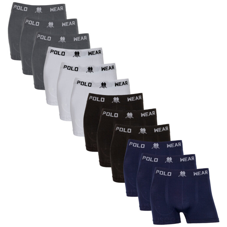 Kit com 12 Cuecas Boxer Microfibra Poliéster Polo