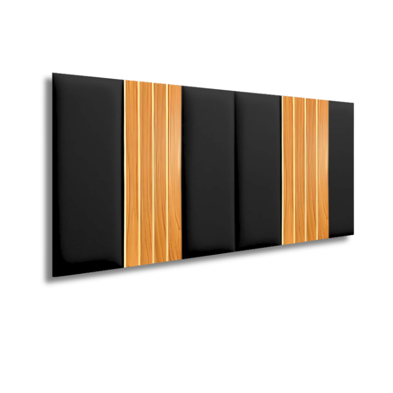 Cabeceira Estofada Premium Modular com Ripas  9 Peças | Casal, Queen e King (2 Kits Necessários)