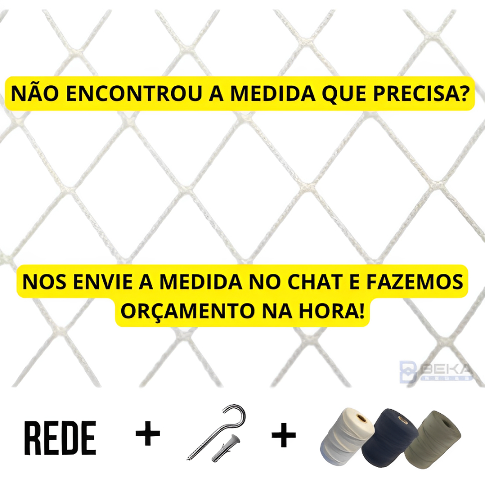 Kit Completo 1,20 De Altura Rede Tela De Proteção Para Janelas Sacadas