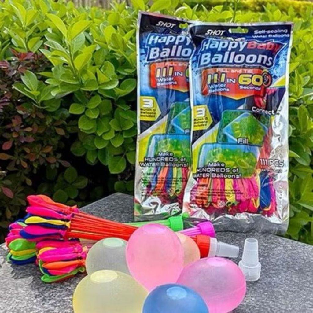 Kit 555 Balão De Água Guerra De Bexiga Splash Ball Diversão 5 Pacotes Com 111 Bexigas Cada