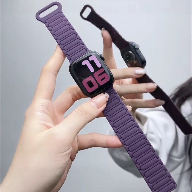 Magnética Esportivo Pulseira Silicone Para Apple Watch Ultra 49mm 40mm 41mm 38mm 44mm 45mm 42mm iWat