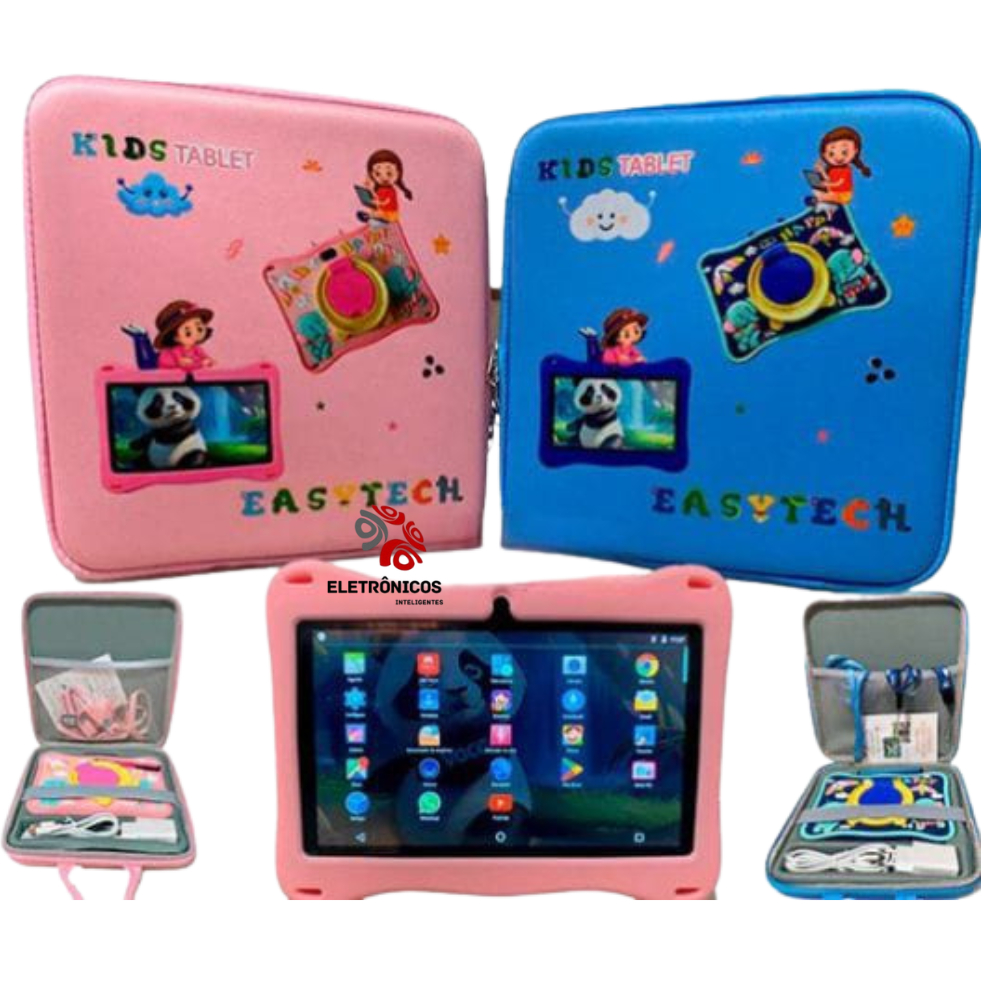 Tablet Kids Infantil para Criança Android 13 Wifi  Bluetooth Capa Antiqueda 7 Polegadas  c/ Caneta c