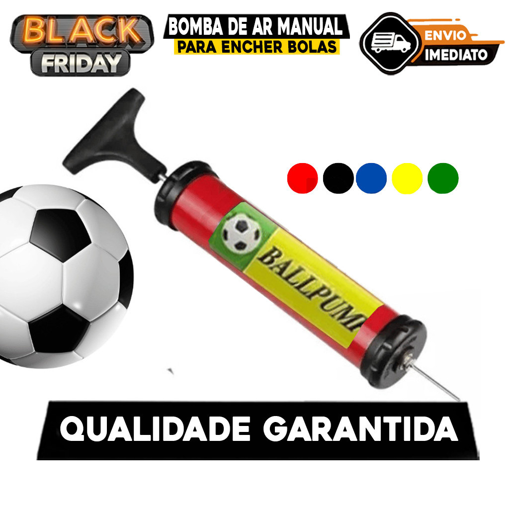 Bomba de Ar Manual de 6 Pol com 2 Bicos para Encher Bolas Boias Coletes Colchão Inflável Envio de Co