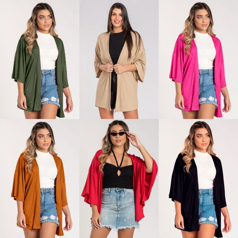 Kimono Cardigan Feminino Manga 3/4 Soltinho Viscos