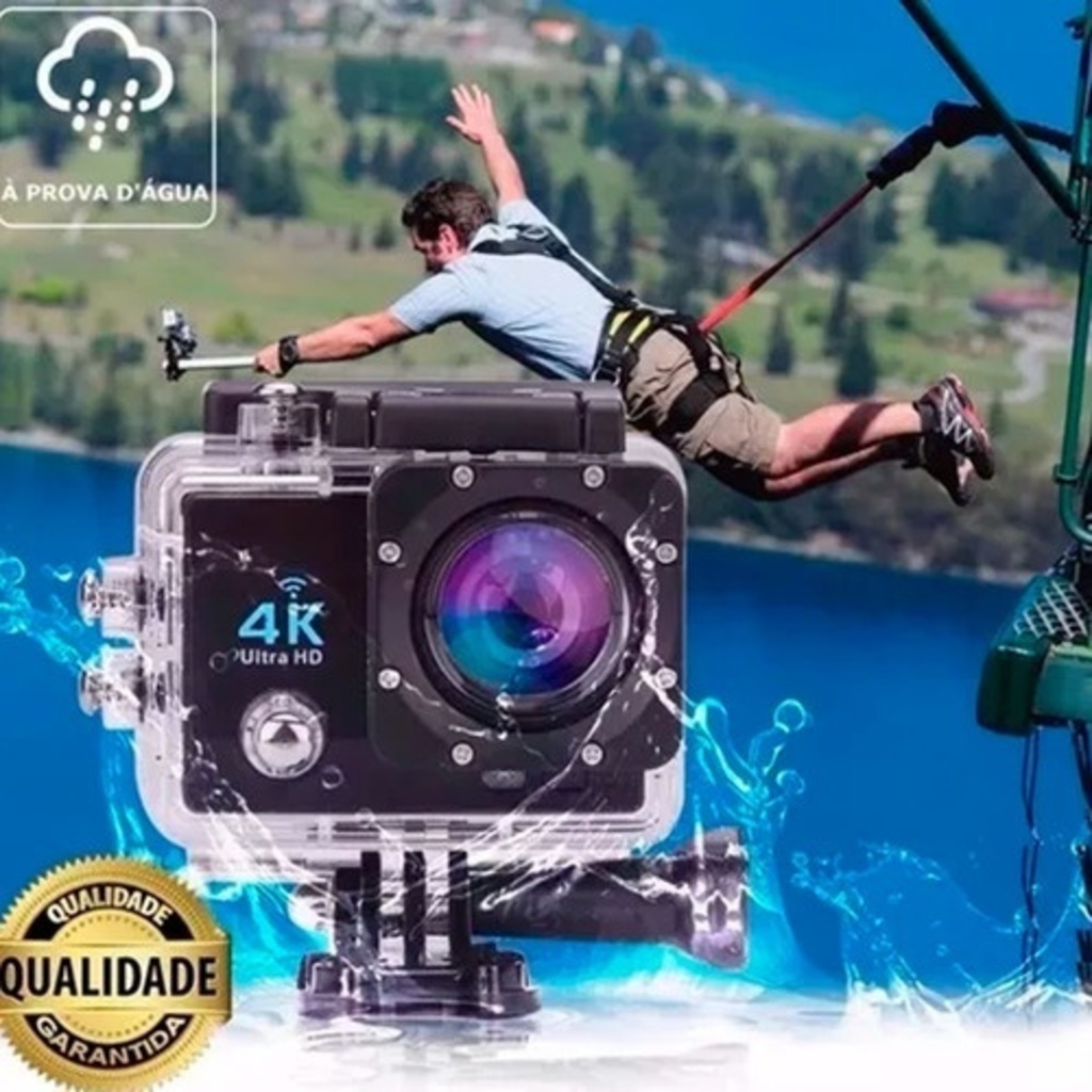 Câmera WIFI esportiva Full HD 4K à prova dágua