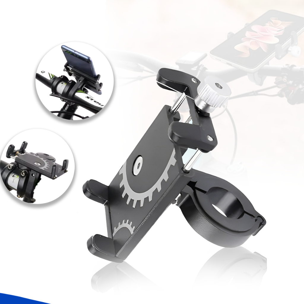 Suporte Para Celular GPS Bike Bicicleta E Moto Em Aluminio Preto