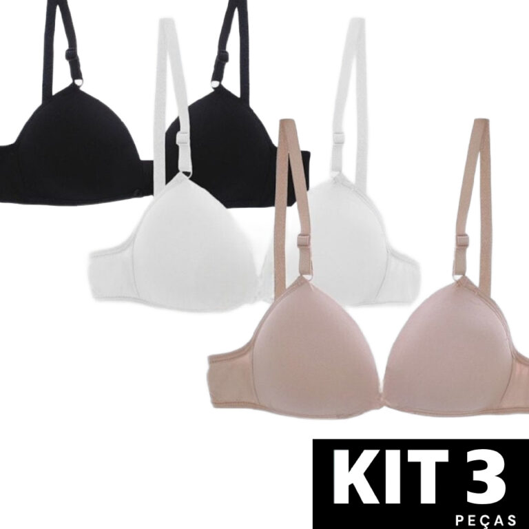 Kit 3/2/1 Sutiã Infantil Com Bojo DiaaDiaConfort