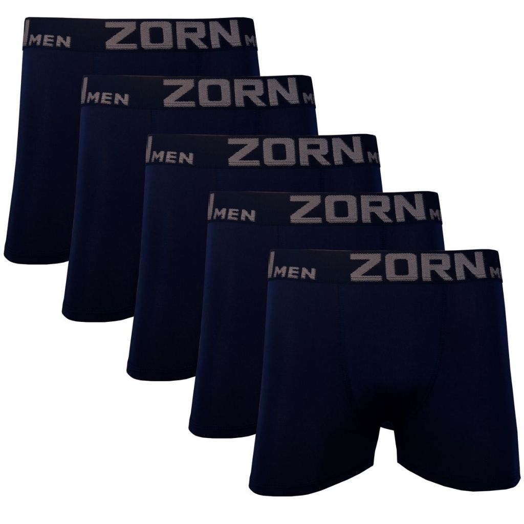 Kit 05 Cuecas Boxer Box Masculina Microfibra Pretas ZORN
