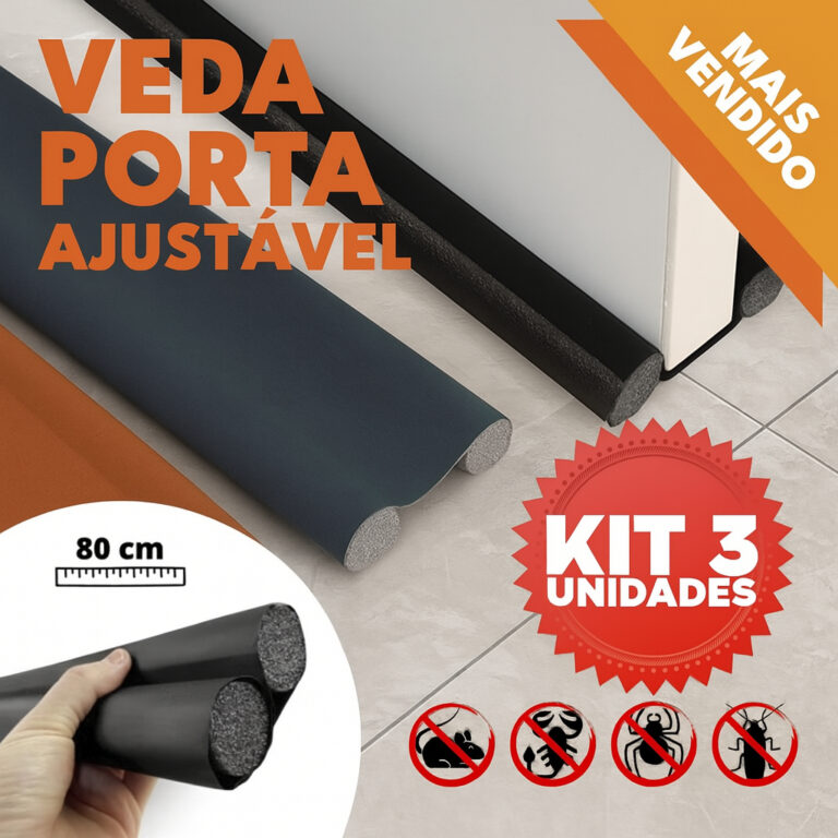 Kit 3 Veda Porta Rolinho 80cm Ajustavel Impermeave