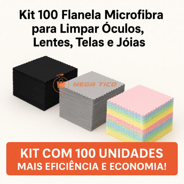 Kit Flanela Microfibra 100 Unid Paninho Limpeza Ó