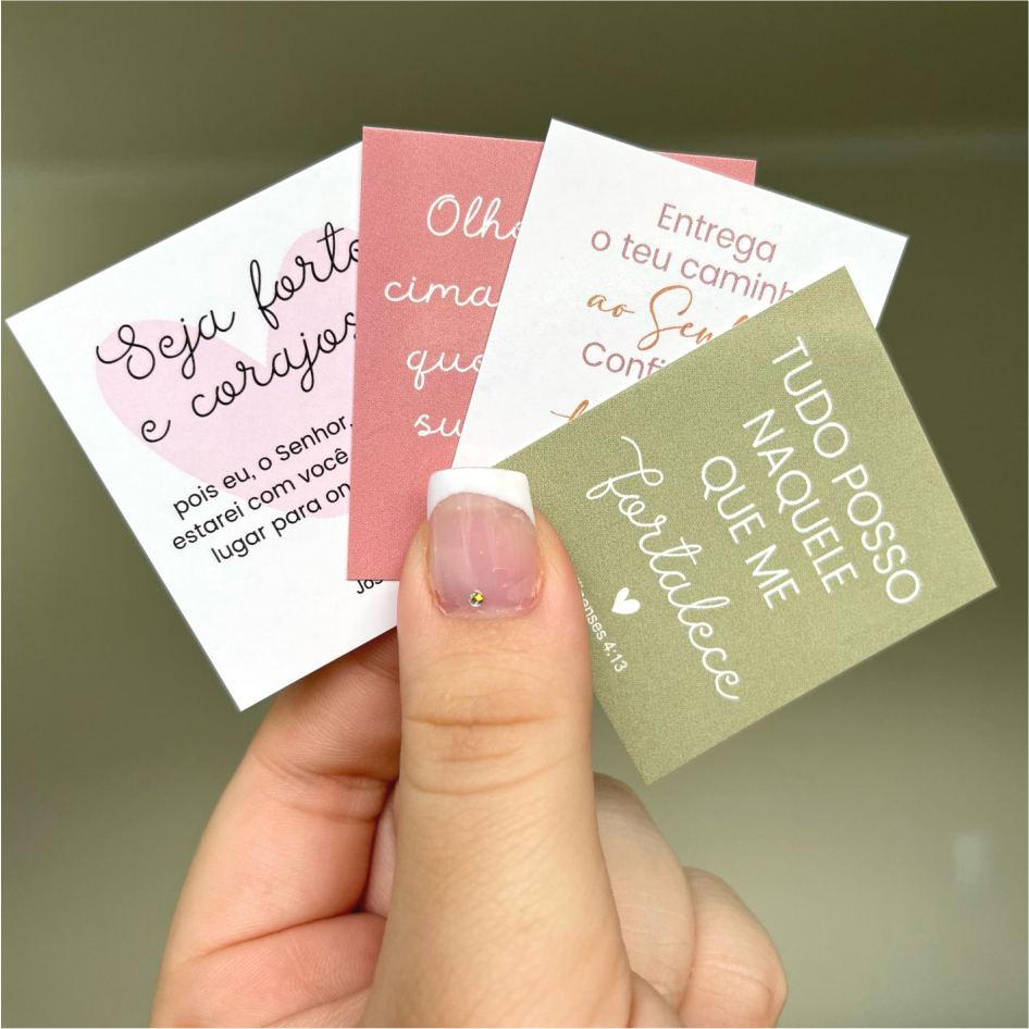 40 – 240 Unidades Mini Cartão com frases evangelicas – biblicas 4x5cm