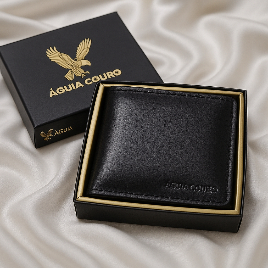 Carteira Masculina com Zíper em Couro Legítimo  Compacta, Elegante e Funcional