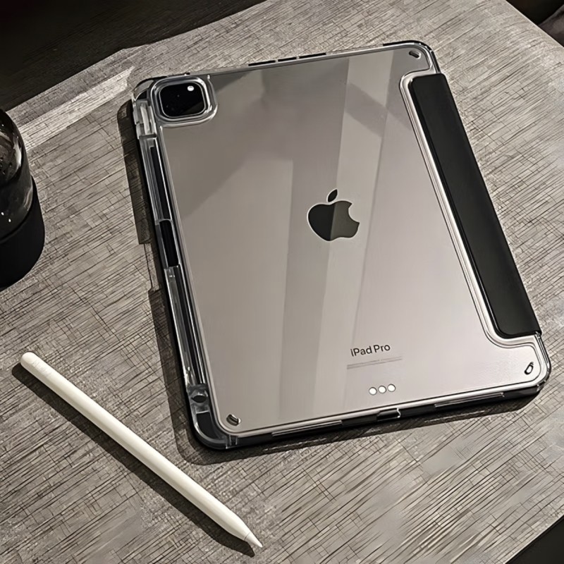 Capa Transparente para iPad 11 A16 (11) e iPad 10 (10.9) com Suporte para Caneta e Sono Automático
