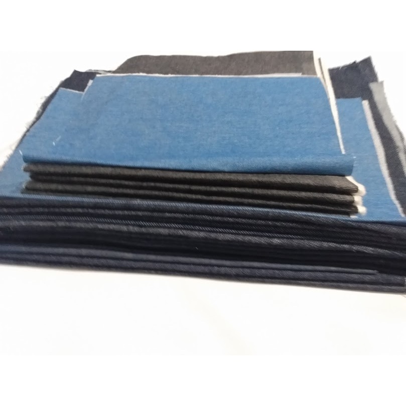 1 kg retalhos jeans pequenos com elastano e sem elastano misturados cores variadas tamanho a partir