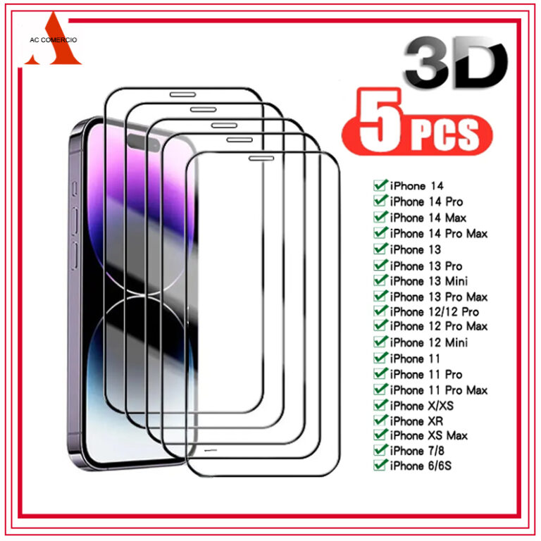 Kit 5 Película De Vidro Temperado 3D 9H Para iPho
