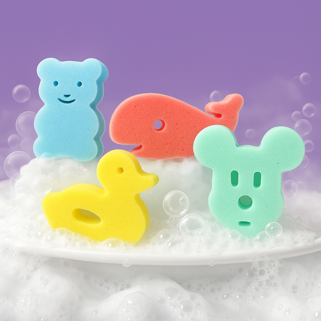Kit 4 Esponja De Banho Infantil Bucha Banho Macia Divertida Fundo do Mar