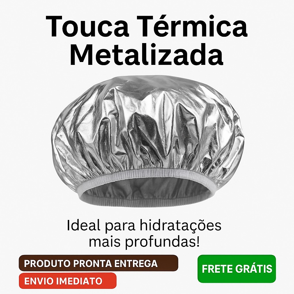 Touca Térmica Metalizada Alumínio para Hidratação Capilar  Tratamento Rápido e Eficiente