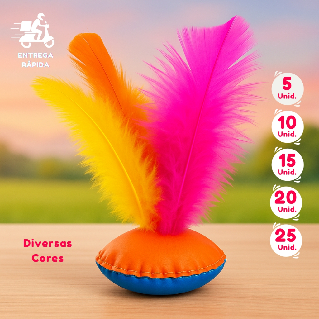 Kit 5 a 25 Peteca Infantil Prendas Festa Junina Brinquedo Lembrancinhas Cores Diversas Top