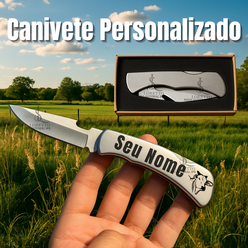Canivete Personalizado a laser com Nome com Trava e Caixinha