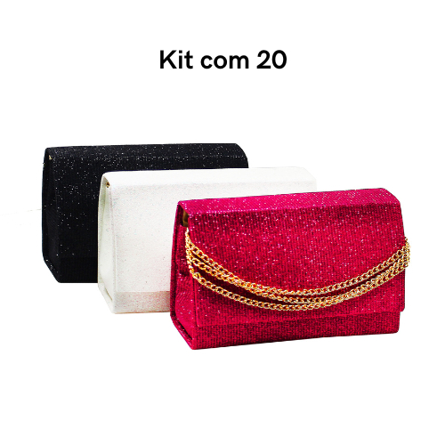 Kit com 20 Bolsas clutch de mão feminina bolsa ca