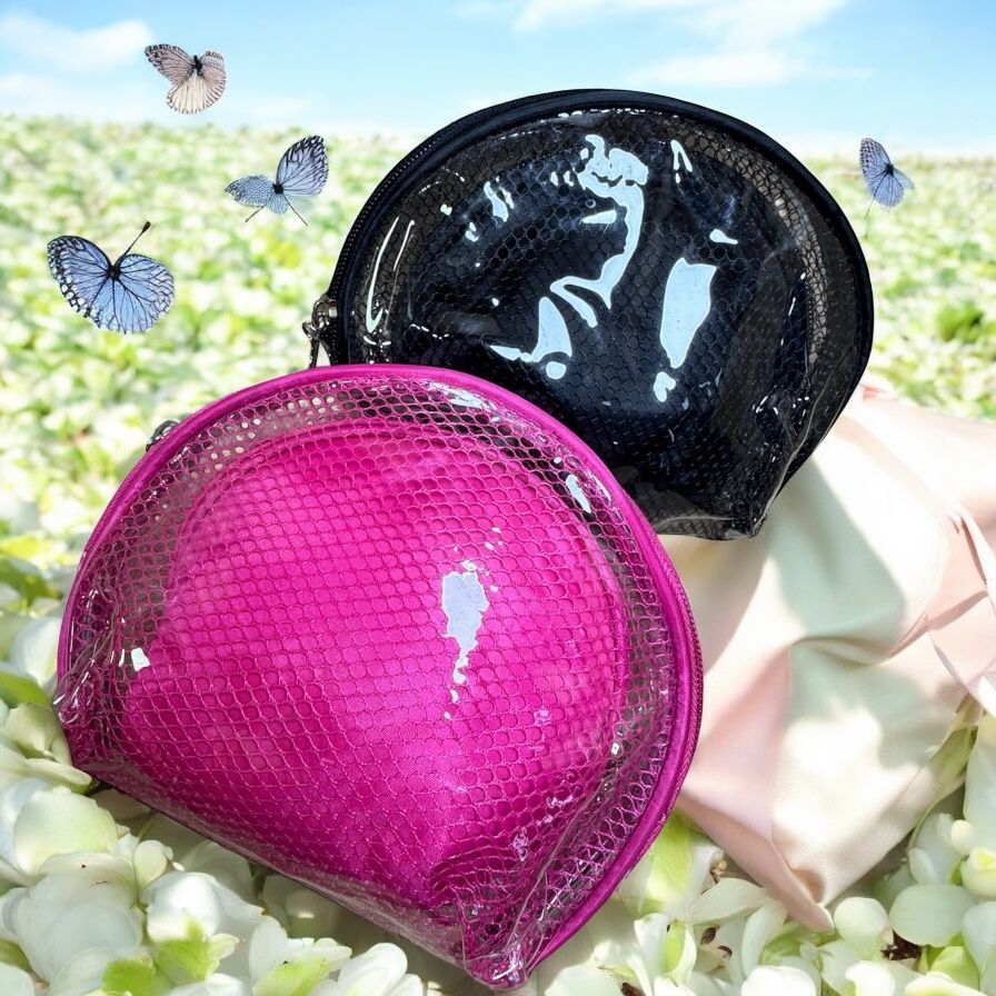 Kit Necessaire Bolsa Feminina Organizador Porta Maquiagem E Acessórios Multiuso Transparente Para Vi