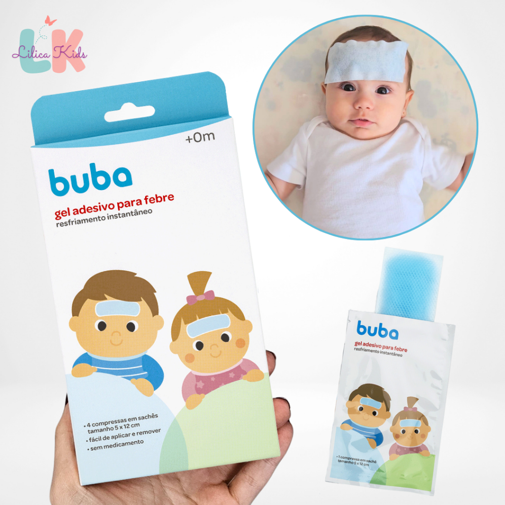 Gel Adesivo para Febre Compressa Refrescante Resfriamento Instantaneo Buba