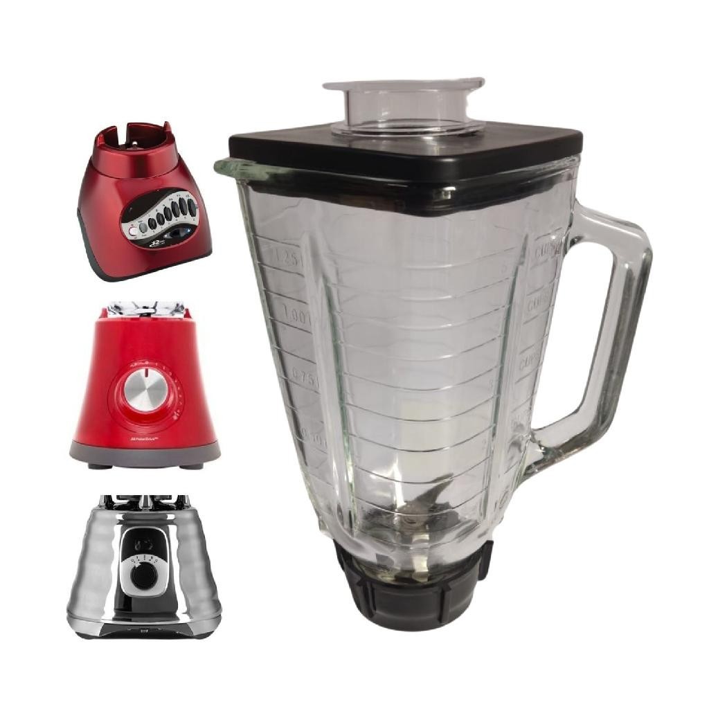 Kit Copo de Vidro Quadrado Compatível Oster Super Chef New Reverse Versatile Maximum Multichef Tampa