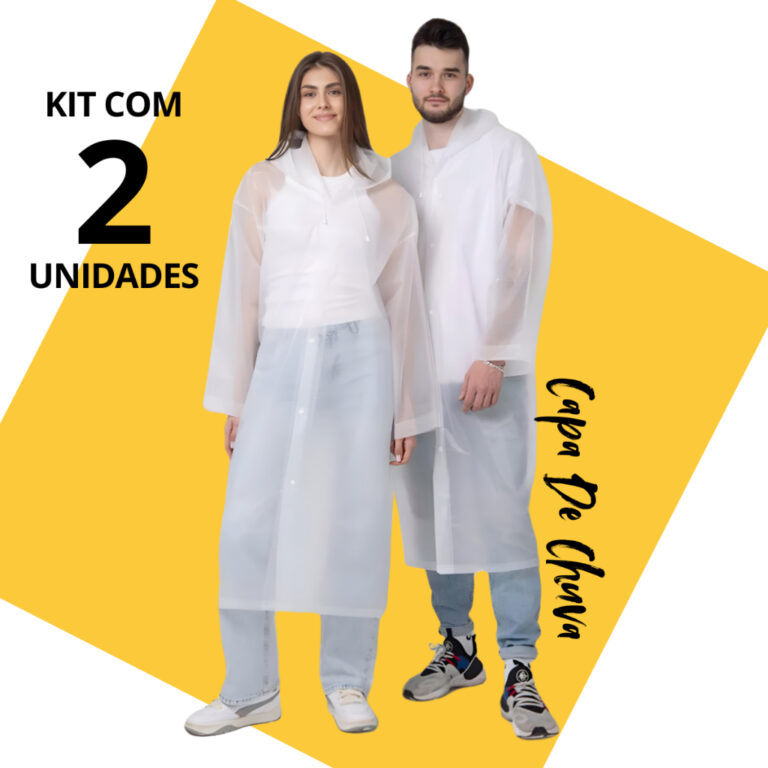Kit 2 e 3 Capa de Chuva Grossa e Longa Capuz Trans